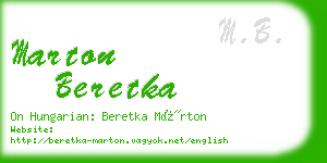 marton beretka business card